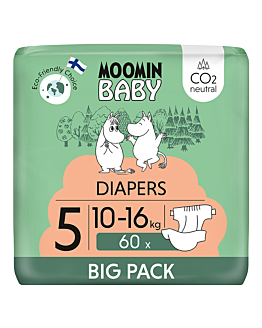 Moomin Baby 5 Maxi 10-16 Kg Eco Pannolini, 60 pezzi.