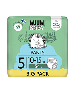 Muumi Baby Pants 5 Maxi+ 10-15 kg Eko Pieluchomajtki, 54 szt.