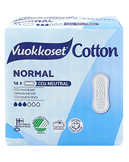 Vuokkoset Cotone Normale Assorbenti senza ali, 14 pezzi.