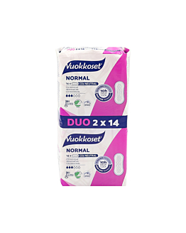 Vuokkoset Normal Podpaski bez skrzydełek, duopack (2 x 14 szt.)
