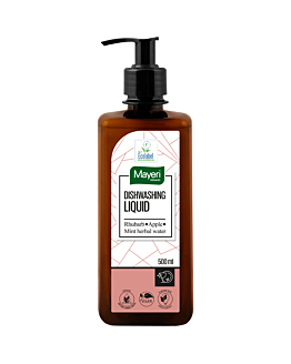 Mayeri Organic Wegański Płyn do mycia naczyń z wodą miętową, Rabarbar-jabłko