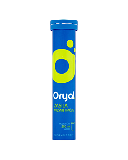 Oryal 20, Suplement diety zawierający elektrolity, Tabletki musujące, Smak limonkowo-cytrynowy