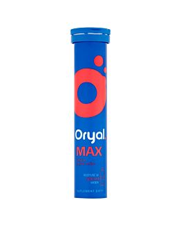 Oryal Max, Suplement diety zawierający elektrolity, Tabletki musujące, Smak malinowy