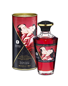 Jadalny Olejek Rozgrzewający Do Miejsc Intymnych O Smaku Wiśniowym Aphrodisiac Warming Oil Blazing Cherry 100Ml Shunga