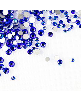 Allepaznokcie Cyrkonie Szklane Do Paznokci Blue Zircon AB Mix Rozmiarów 1440 szt