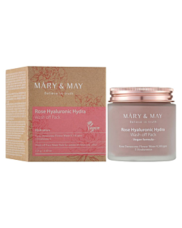 Mary&May Rose Hyaluronic Hydra Wash off Pack 125 g - Intensywnie nawilżająca i rozjaśniająca maseczka do twarzy
