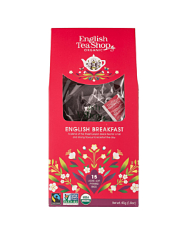 English Tea Shop English Breakfast, herbata liściasta bio 15 piramidek