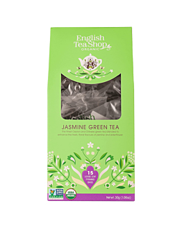English Tea Shop Jasmine Green Tea, herbata liściasta bio 15 piramidek