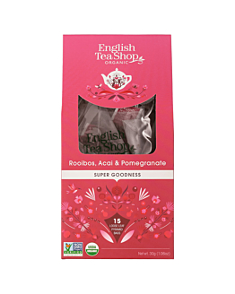 English Tea Shop Rooibos Acai & Pomegranate, herbata liściasta 15 piramidek