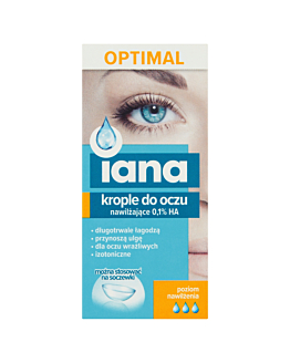 Iana Optimal, Krople do oczu nawilżające, 0,1% hialuronianu sodu