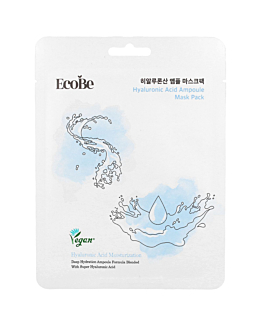 EcoBe Hyaluronic Acid Ampoule Mask Pack, nawilżająca maseczka w płachcie, 25ml