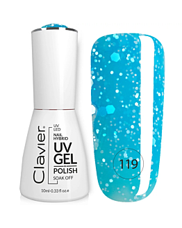 Clavier Luxury lakier hybrydowy z drobinkami holograficznymi 119 Cooler Blue, 10ml
