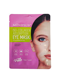 Mond'Sub Bio-Collagen Absorption, Wygładzająco-rozświetlająca kolagenowa maska pod oczy z retinolem i niacynamidem