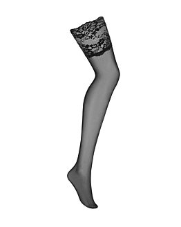 Obsessive 810-STO-1 Stockings pończochy z koronką Black L/XL