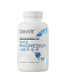 OstroVit Magnez Trzy Formy + B6 P-5-P 90 kaps Węglan Cytrynian Mleczan