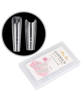 MollyNails Sandwich Dual Forms Podwójne Kanapkowe Formy Do Budowy Paznokci Trumienka W555 240 szt