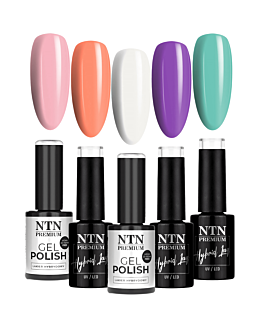 NTN Premium 5x5 g Lakier Hybrydowy Do Paznokci Wiosna Spring Romantyczny Pastel