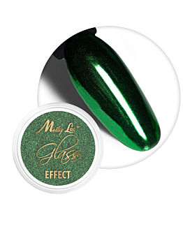 MollyLac Glass Effect Green Pyłek Lustrzany Do Zdobień Paznokci Nr 9