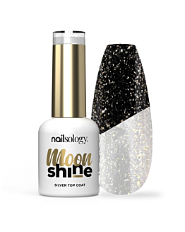 Clavier Nailsology Moon Shine brokatowy top hybrydowy Srebrny, 8ml