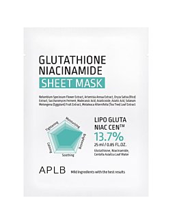 APLB Glutathione Niacinamide Sheet Mask rozjaśniająca maska w płachcie, 25ml