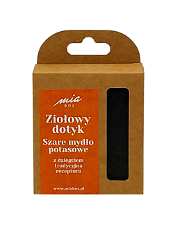 Miabox Ziołowy Dotyk Szare mydło potasowe z dziegieciem. Naturalne Mydło Potasowe – Delikatne do Ciała, Handmade