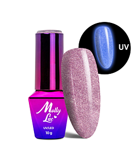 MollyLac Night Glowing Lakier Hybrydowy UV LED Kocie Oko Świecący w Ciemności Nr 673 Higher Love 10 g