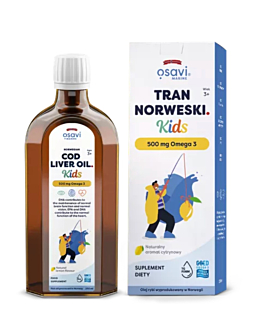 Osavi Tran Norweski Kids 500mg Omega 3 250ml o aromacie cytrynowym