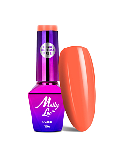 MollyLac Power Flower Lakier Hybrydowy UV LED Nr 721 Orange Velvet 10 g
