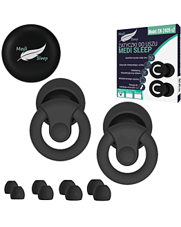 Medi Sleep Zatyczki do uszu stopery do spania rozmiar XS / S / M / L czarne