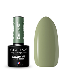 Claresa Soak Off UV/LED Green lakier hybrydowy 801, 5g
