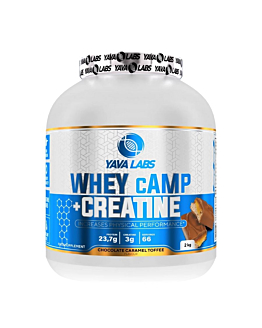 Yava Labs Whey Camp + Creatine Białko serwatkowe z kreatyną smak czekolada toffi-karmel