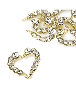 MollyNails Ozdoby Do Paznokci Serce 3D White Diamond 10 szt