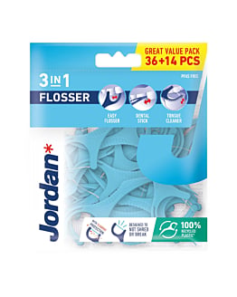 Jordan Nić Wykałaczka i Czyścik Flosser 3w1, 50 szt.