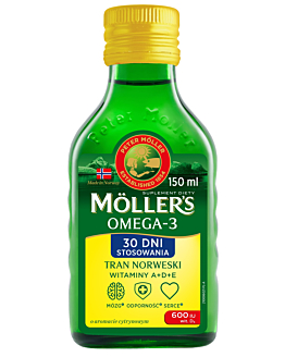 Mollers Tran Norweski o Aromacie Cytrynowym, płyn 150 ml