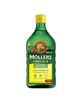 Mollers Tran Norweski Cytrynowy Płyn, 500 ml