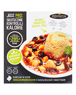 Proporcja Kurczak w Sosie Śródziemnomorskim z Kaszą Bulgur i Warzywami
