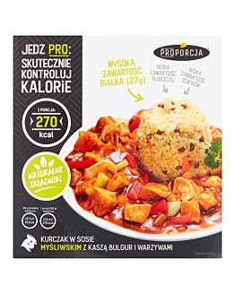 Proporcja Kurczak w Sosie Myśliwskim z Kaszą Bulgur i Warzywami