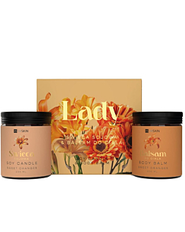 HiSkin Lady Sweet Oranges zestaw świeczka sojowa, 200ml + balsam do ciała, 200ml