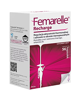 Femarelle Recharge, Preparat łagodzący objawy menopauzy, Kapsułki