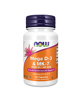 Now Foods Witamina Mega D-3 & MK-7 Kapsułki, 60 sztuk