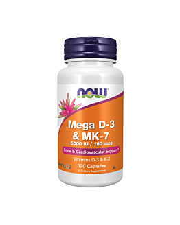 Now Foods Witamina Mega D-3 & MK-7 Kapsułki, 120 sztuk