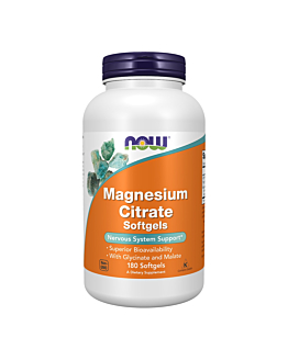 Now Foods Magnesium Citrate + Jabłczan, Chelat Kapsułki, 180 sztuk