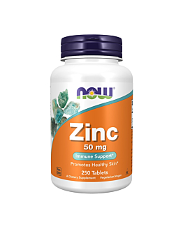 Now Foods Zinc Gluconate 50 mg Kapsułki, 250 sztuk