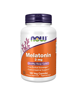 Now Foods Melatonin 3 mg Kapsułki, 180 sztuk