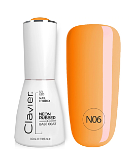 Clavier Luxury Neon Rubber Base kolorowa baza kauczukowa N06 Orange Rainbow, 10ml