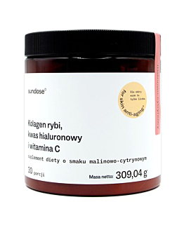 Sundose For Skin Anti-Aging Kolagen rybi, Malinowo-Cytrynowy