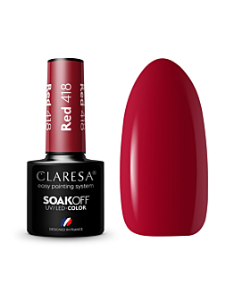 Claresa Soak Off UV/LED Red lakier hybrydowy 418, 5g