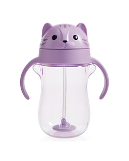 Munchkin Kubek niekapek ze słomką, kotek, 296 ml