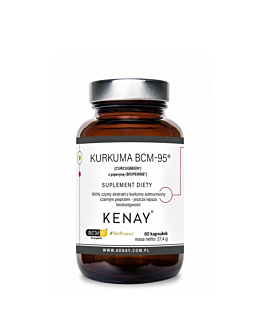 Kenay Kurkuma BCM‑95 Curcugreen z piperyną BIOPERINE 60 kapsułek