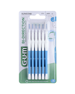 Gum Bi-Direction Szczoteczki międzyzębowe ,0,9 mm walec, Niebieskie